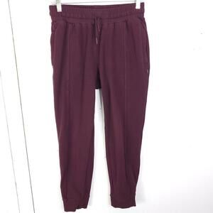 Mondetta Pants Womens Small Maroon Fleece Joggers Split Seam Athleisure Pull On